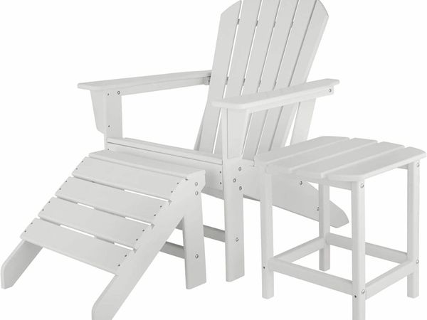 Garden Chair with Footrest and Side Table (MULTI COLORS)