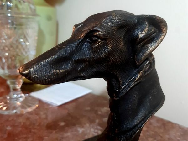 Cast iron greyhound bust