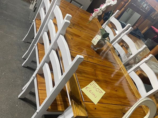 Mexican pine table and 6 chairs
