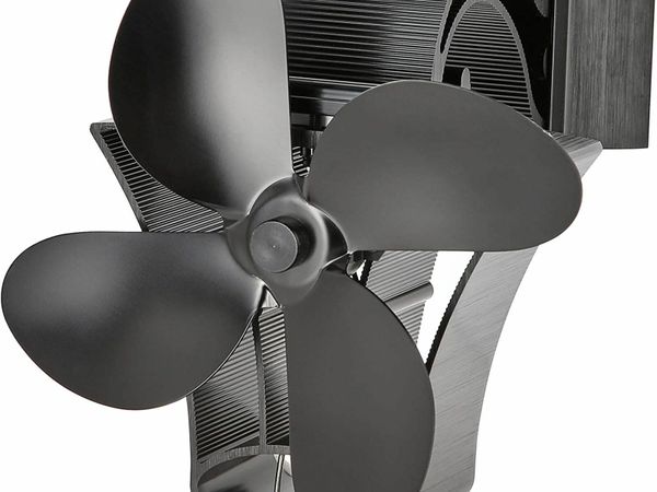 NETTA Magnetic 4 Blade Woodburner Stove Fan with Adjustable Band