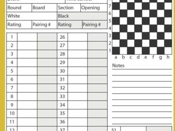 Chess Scorebook or notation log book