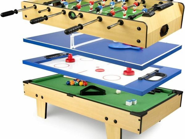 4-in-1, Multiplayer Games Table Football, Billiards, Hockey, Table Tennis