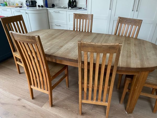 Oak table + 6 chairs