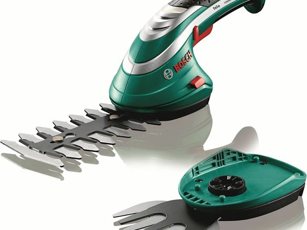 Bosch Cordless Edging Shear Set Isio (3.6 V, blade length 12 cm, tooth spacing 8 mm, in carton packaging)