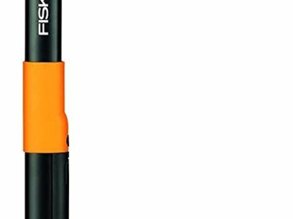 Fiskars Xact Weed Puller, Length: 1 m, Stainless Steel Handle/Plastic Handle, Black/Orange, 1020126