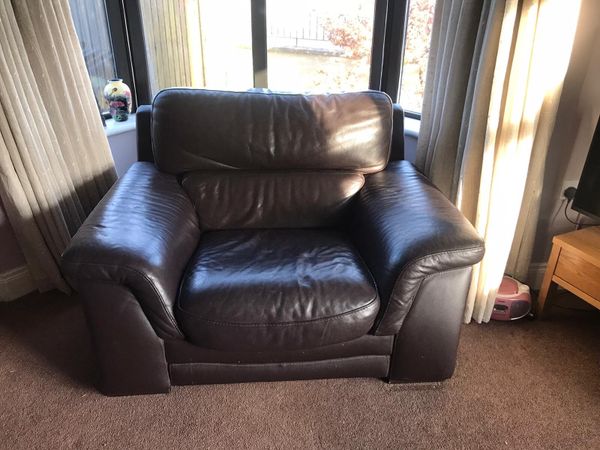 Large leather armchair