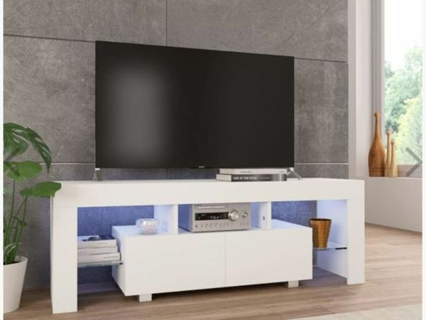 Modern LED TV Stand TV Cabinet 130 cm White