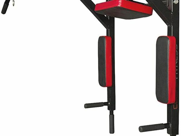 2-in-1 Multi-Grip Pull-Up Bar Dip Station Wall-Mo