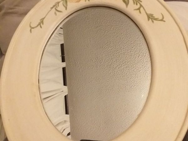 Handpainted oval mirror