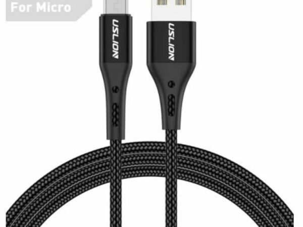 3x Phone Cable Micro USB Mobile Fast Charging Adapter 0.5m Black