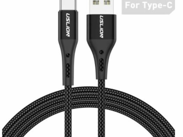 3x Phone Cable Type C Mobile Fast Charging Adapter 0.5m  Black