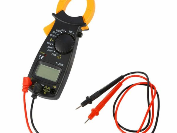AC DC Voltage 600v LCD Digital Clamp Multimeter Electronic Buzzer Tester Meter