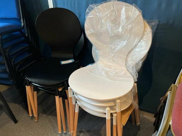 CLEARANCE WHITE AND BLACK BISTRO CHAIRS - £40.00+VAT each