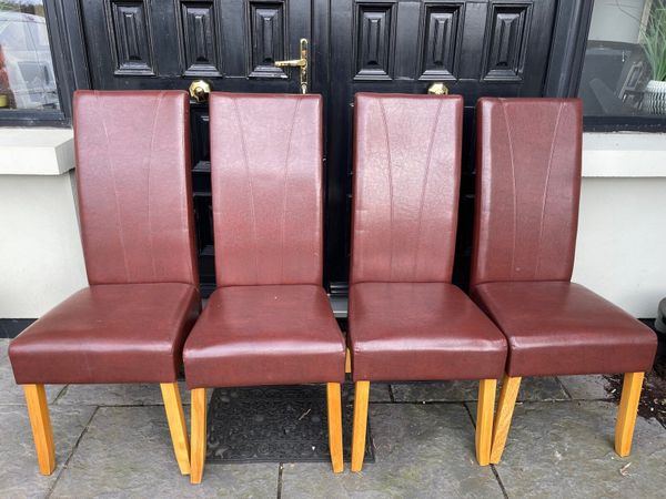 4 x Gorgeous Matching Leather Dining Chairs