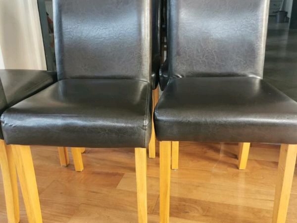 6 Brown Leather chairs 20euro each