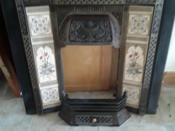 Beautiful old vintage fireplace insert tiled