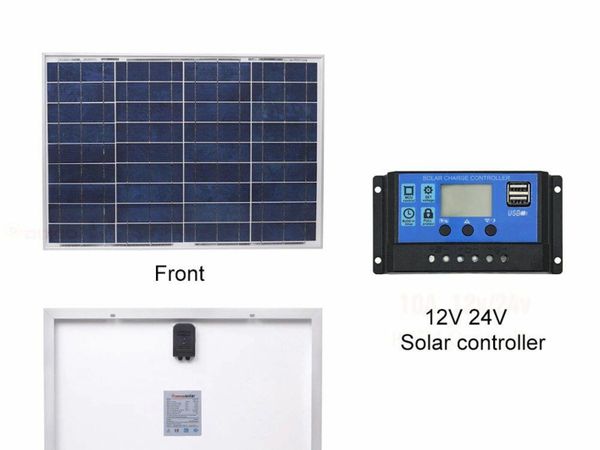 40W Solar panel with controller for Boat Camper Van, Farm, Fencer battery, Shed light, Wireless CCTV camera