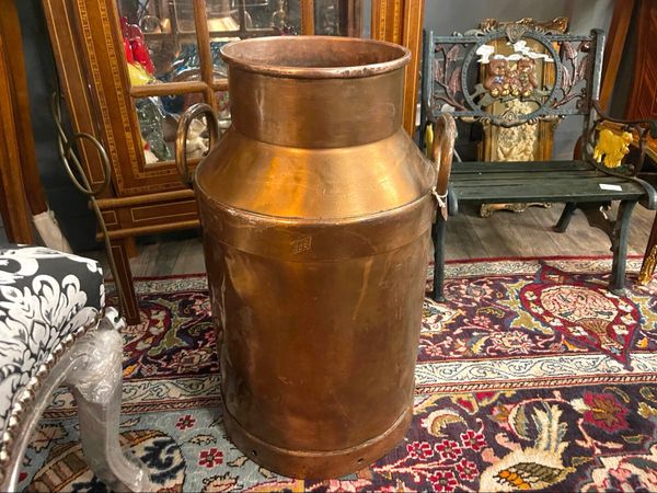 Copper plated milk, churn in good condition