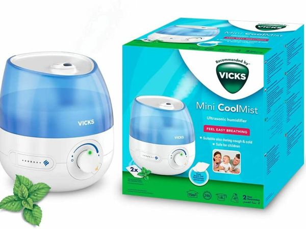 Vicks Mini Cool Mist ultrasonic humidifier - Adjustable mist control - 1.8 L Tank