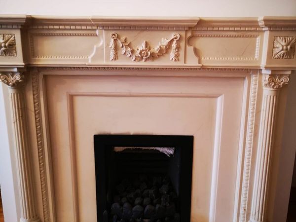 Marble fire surround and hearth