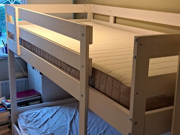 IKEA MYDAL Bunk Bed with mattresses (white)