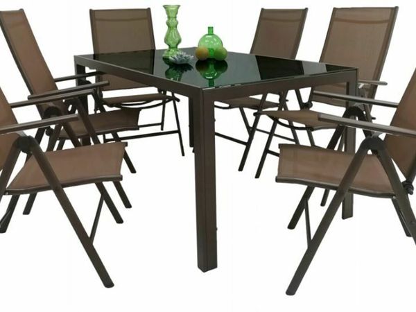 Garden furniture | Glass table + 6 chairs | Free delivery | Payment on arrival