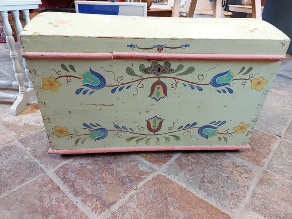 19th century swedish marriage chest, trunk