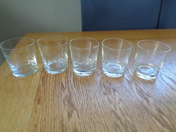 Duiske Hand Cut Etched Glasses x 5 for Sale