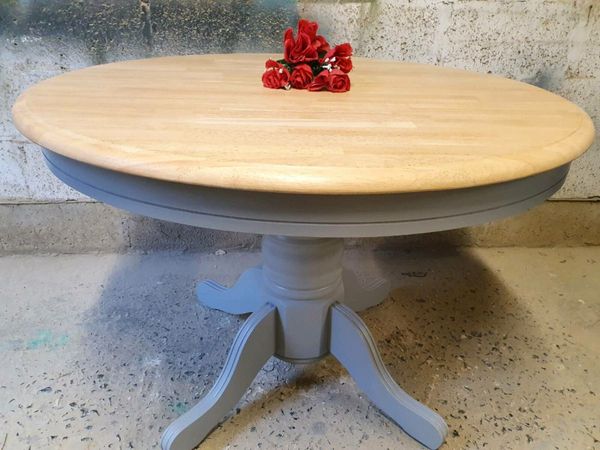 6 seater extendable solid beech dining table