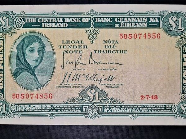 Ireland 1948 Lady Lavery 1 Pound Banknote