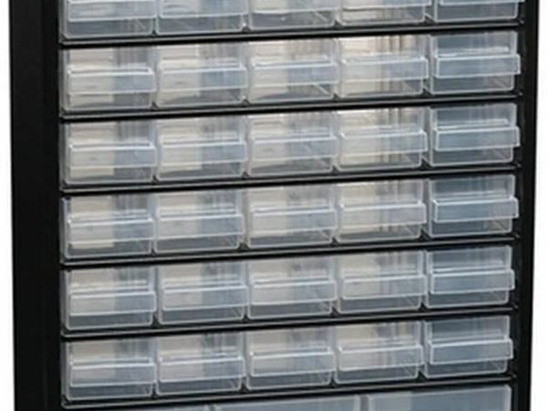 44 Compartment Steel Frame Cabinet Organiser,Clear