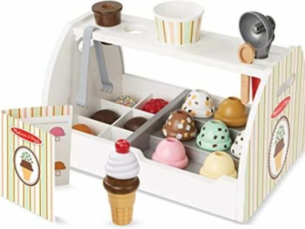 Melissa & Doug Wooden Ice Cream Set | Ice Cream Toy for Girls and Boys Age 3+ | Pretend Play Food Toddler Toys | Toy Shop & Wooden Food for Role Play | Kids Toy Food Gift for 3 Year Old Boy or Girl