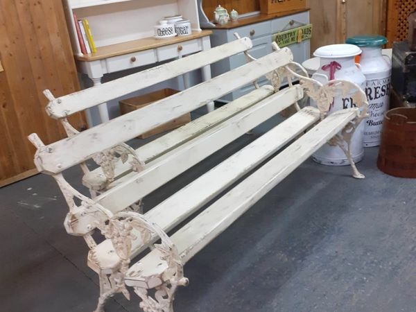 Pair of large Victorian 19th century ,garden benches