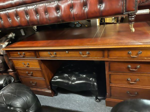 Mahogany leather partners desk