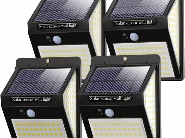 [4 Pack] 140LED Solar Security Lights Outdoor