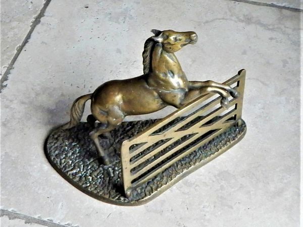 Brass equestrian figurine