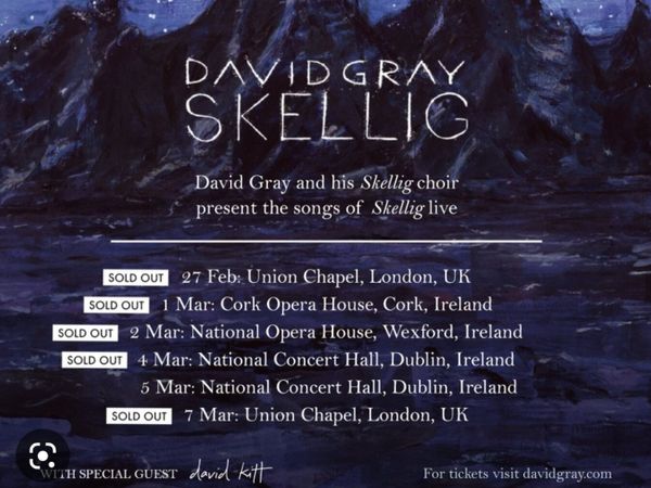 David Gray NCH Skellig tour live 2 tickets