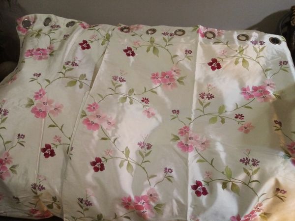 Cream Floral Curtains
