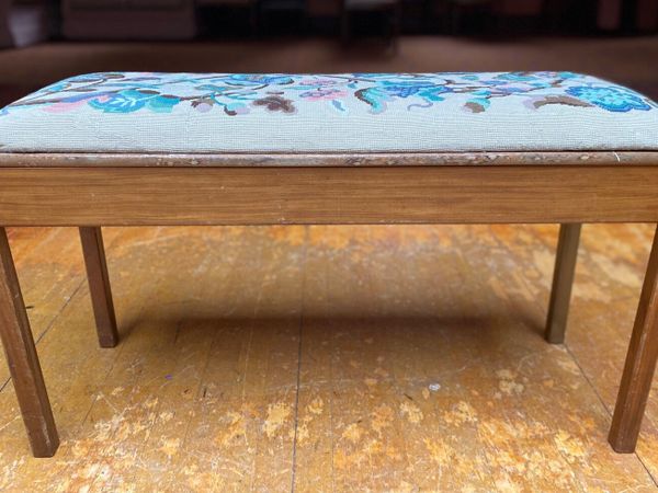 Needle Point, Cushioned Bench with Storage