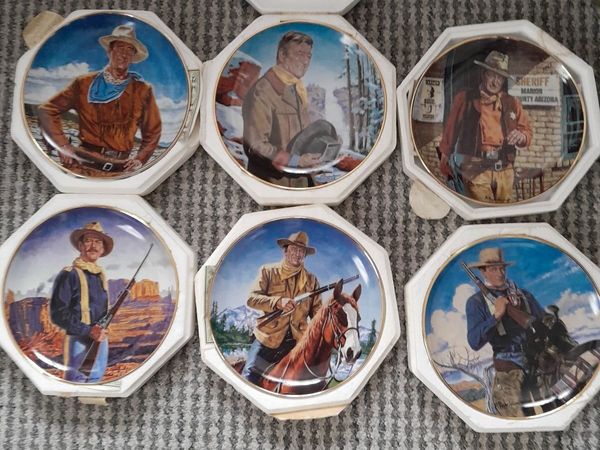 6x John Wayne Plates, Franklin Mint Boxed With Certificates.