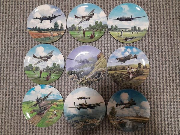 Royal Doulton Heroes Of The Sky Collectors China Plates Set of 9 Limited Edition.