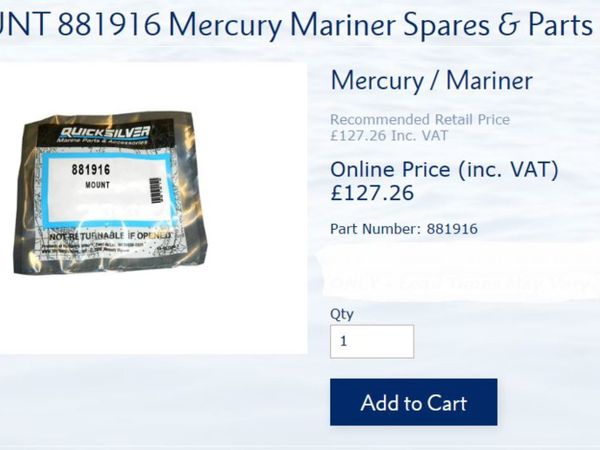 mercury mariner mount spares new