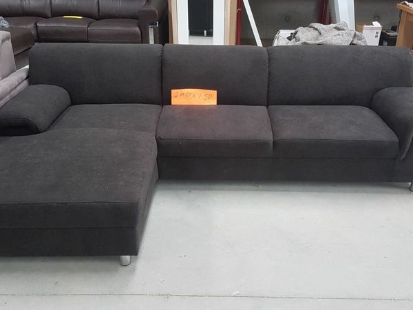Black corner fabric sofa 2 mtr 50 x1  mt50