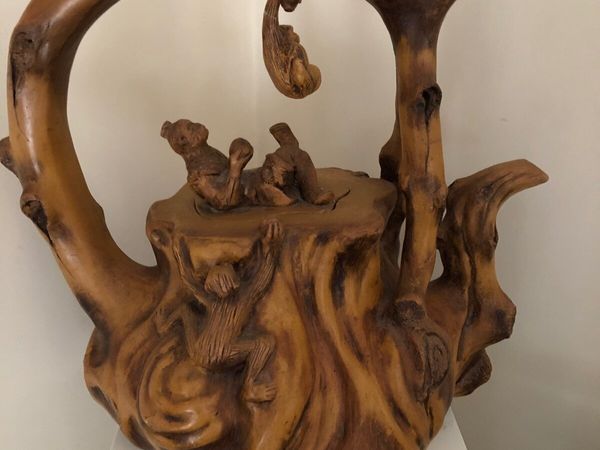 Carved root ball large Teapot