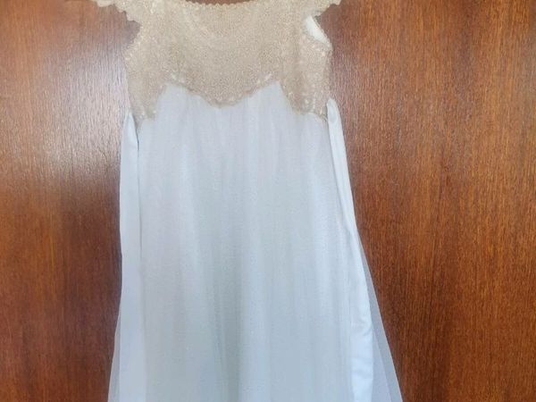Ivory and Gold Flowergirl Dress
