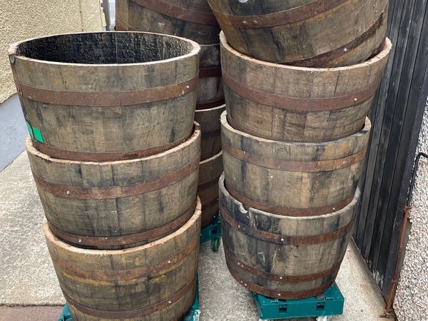 Whiskey barrel planters