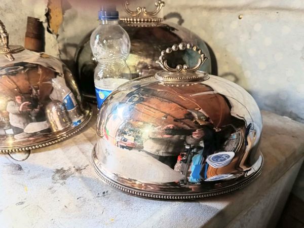 Victorian Silverplated Meat Domes