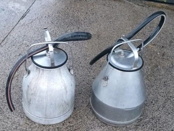 2 stainless steel dump buckets