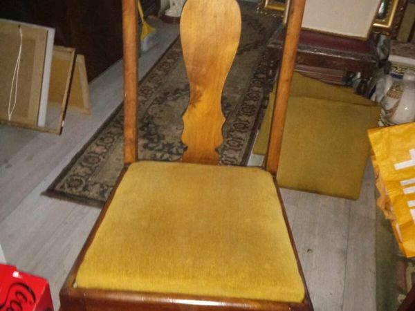 4 solid wood antique chairs
