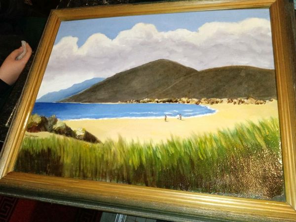 M.Heneghan -a lovely Irish beach oil painting
